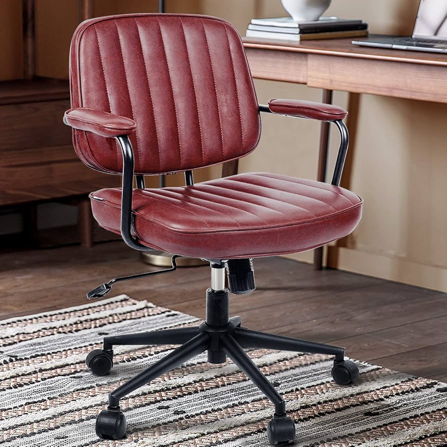 Amazon.com: Leather Desk Chair Office Chair with Arms